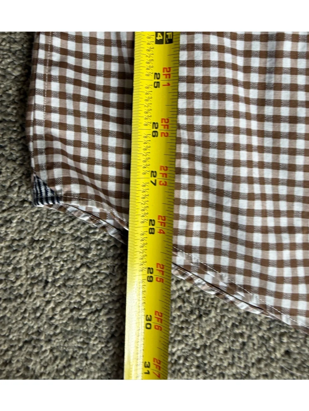 Banana Republic Men’s Collared Dress Shirt Camden Fit Large Brown/White
